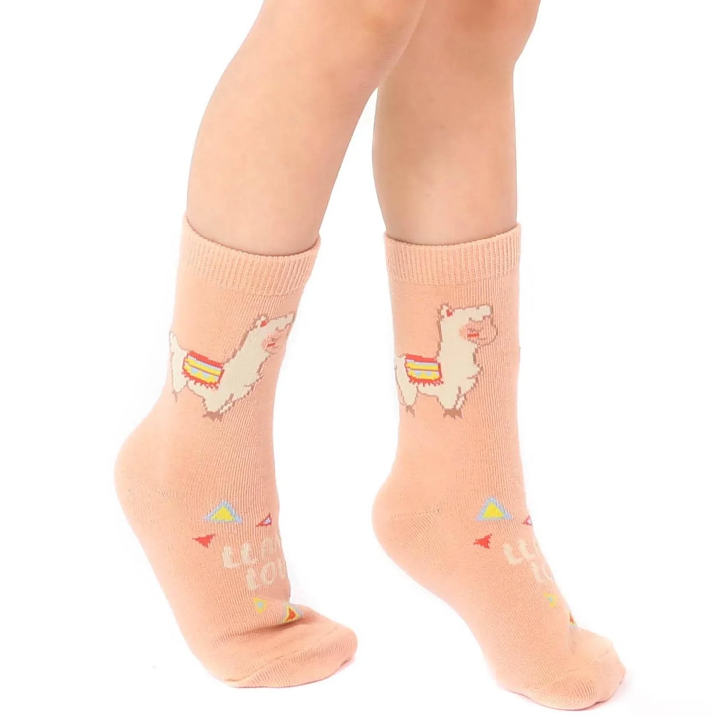 3D Packaged Kids Crew Socks- "Llama Love" - Summit and Nest