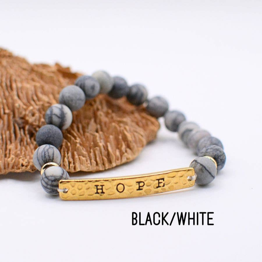 Hope- Stone and gold bracelet