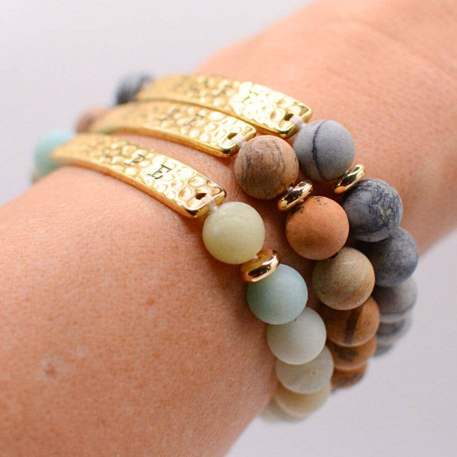 Hope- Stone and gold bracelet