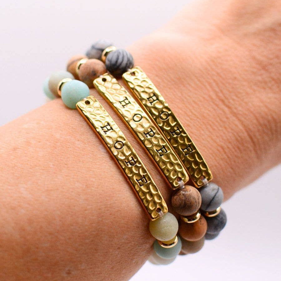 Hope- Stone and gold bracelet