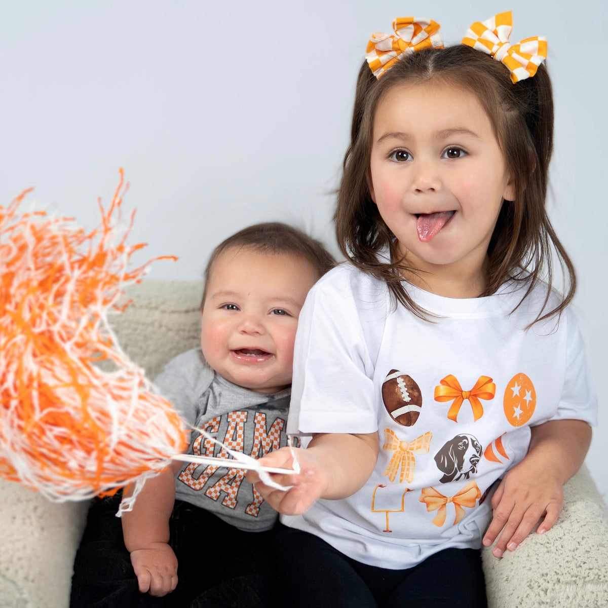 Tennessee bows- Girl's shirt and infant bodysuit - Summit and Nest