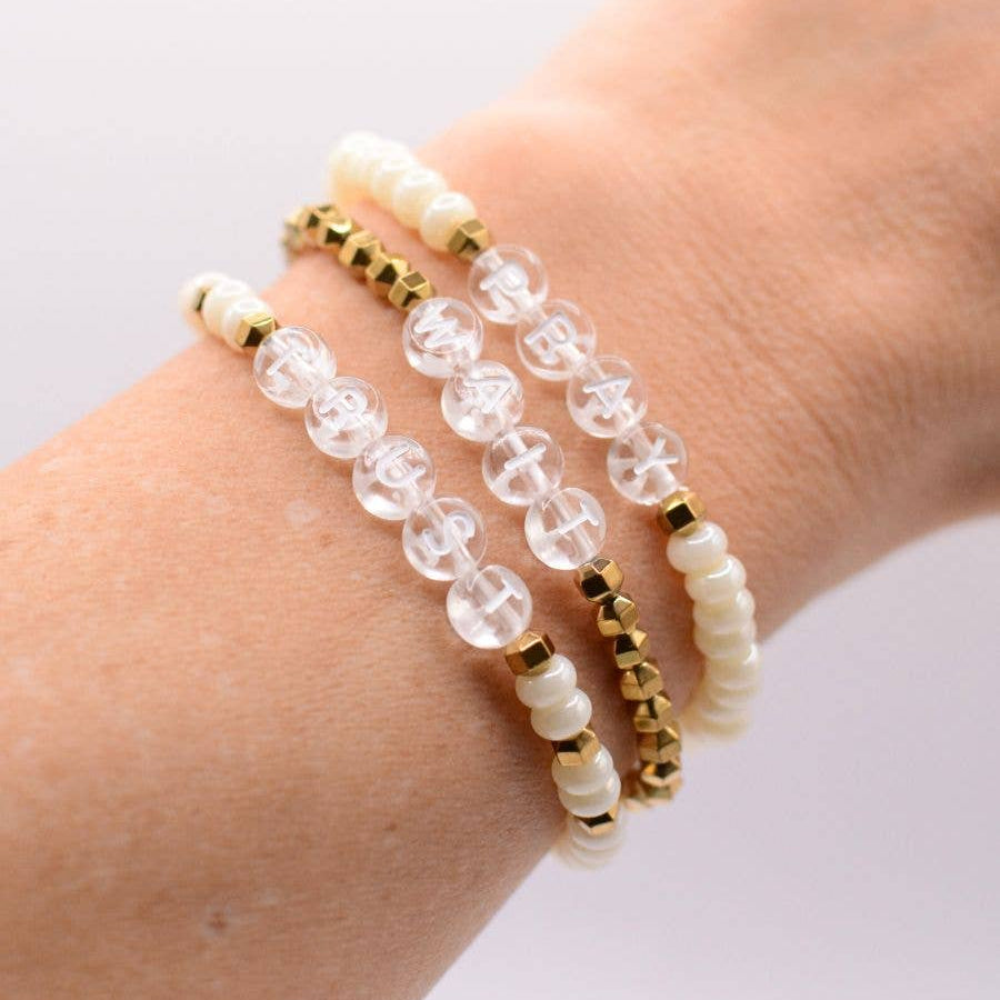Pray Wait Trust- 3 Bracelet Set