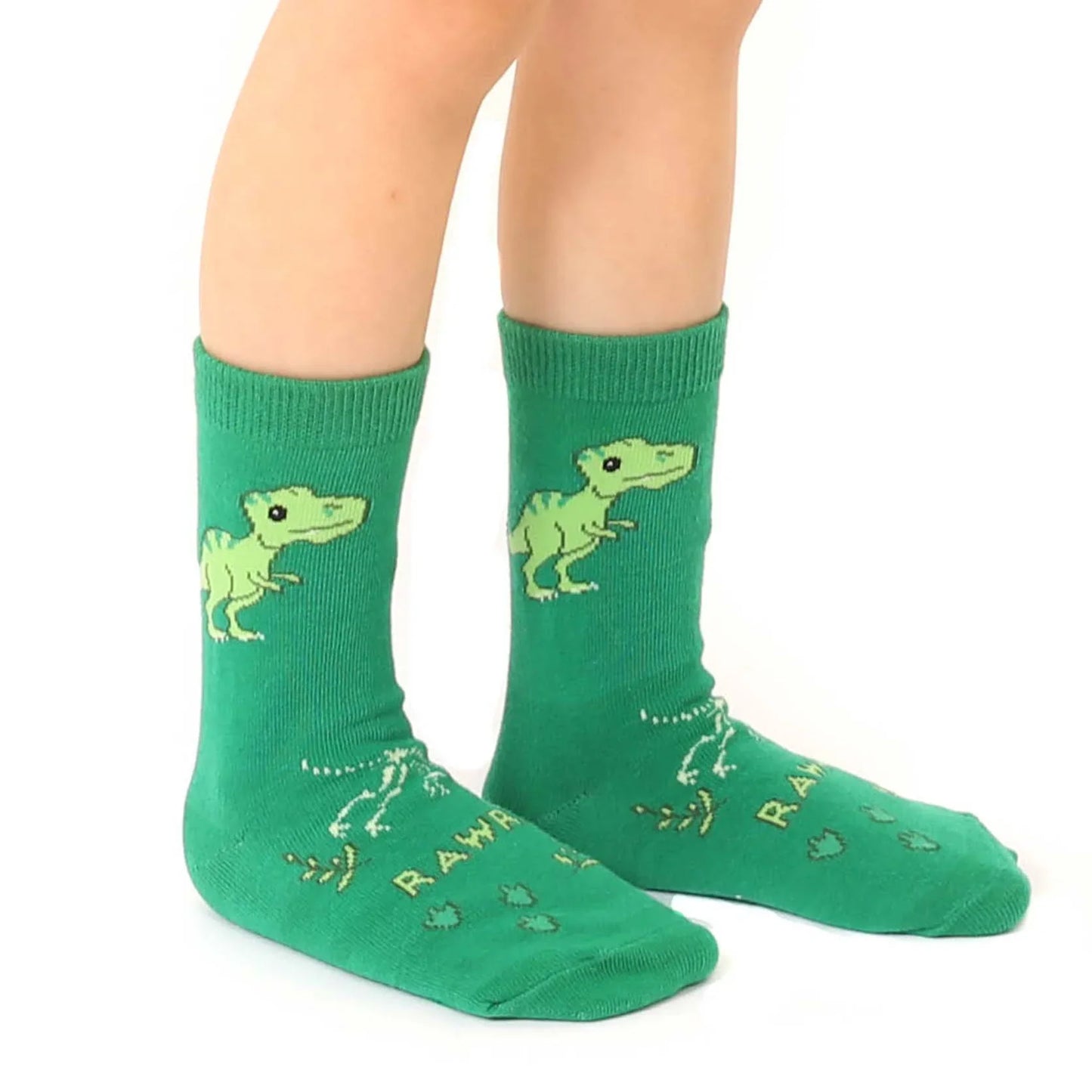 3D Packaged Kids Crew Socks- Dinosaur "Rawr" - Summit and Nest