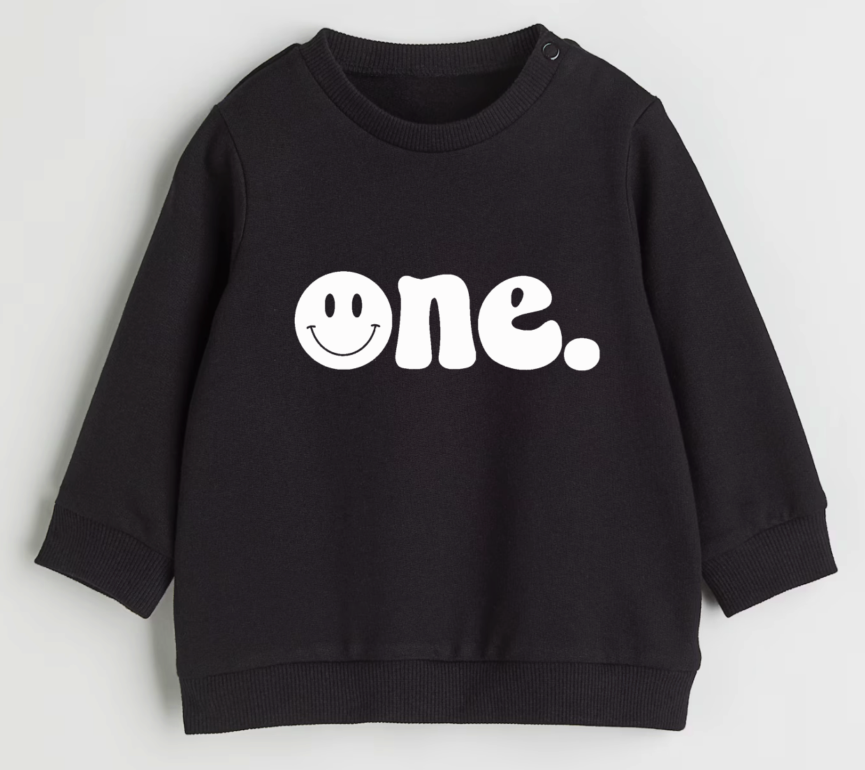 One. Smiley first birthday- Organic cotton infant and toddler sweatshirt - Summit and Nest