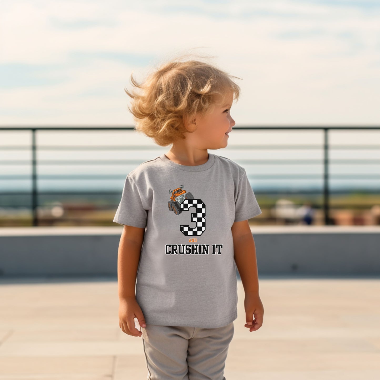 Crushin it- Customized- Monster truck children's tee shirt - Summit and Nest