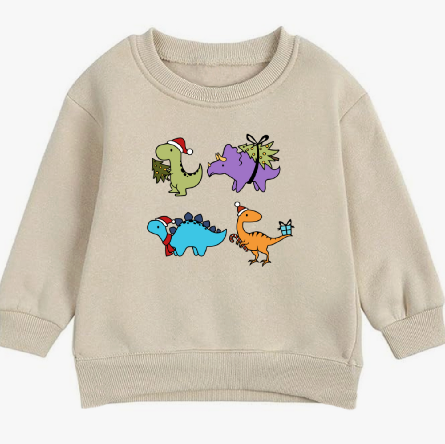 Christmas dinos- Organic cotton infant and toddler sweatshirt - Summit and Nest