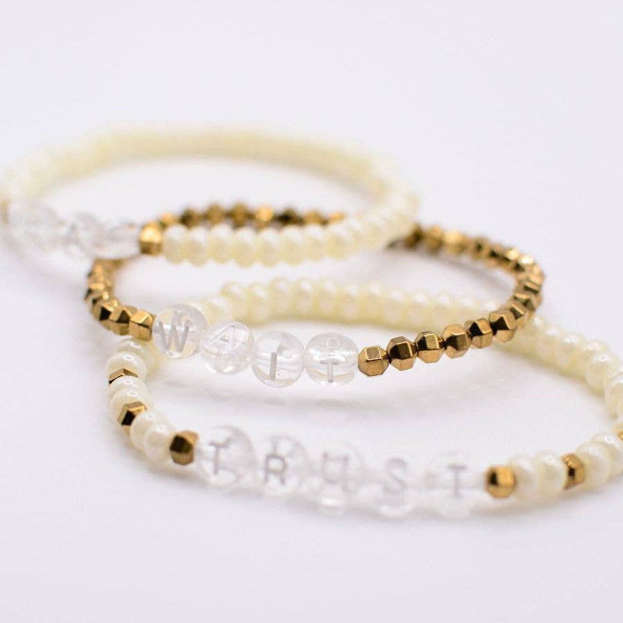 Pray Wait Trust- 3 Bracelet Set