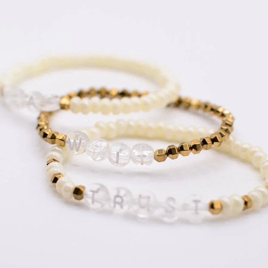 Pray Wait Trust- 3 Bracelet Set - Summit and Nest
