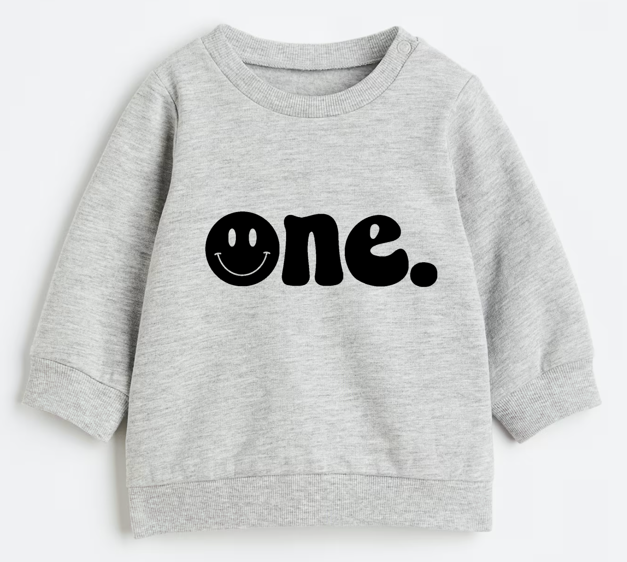 One. Smiley first birthday- Organic cotton infant and toddler sweatshirt - Summit and Nest