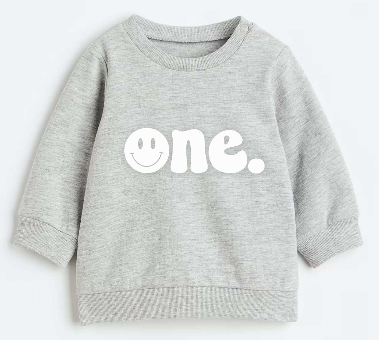 One. Smiley first birthday- Organic cotton infant and toddler sweatshirt - Summit and Nest