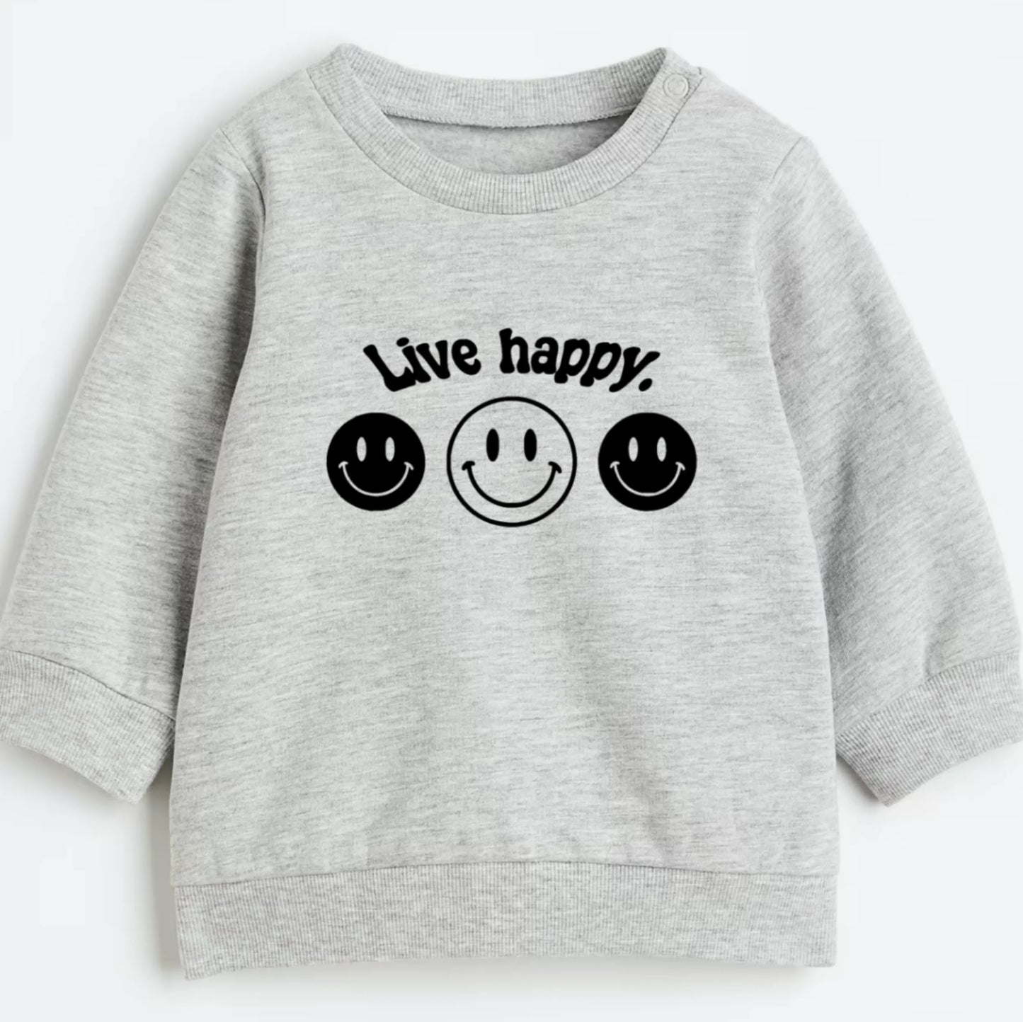 Live happy- Organic cotton infant and toddler sweatshirt - Summit and Nest