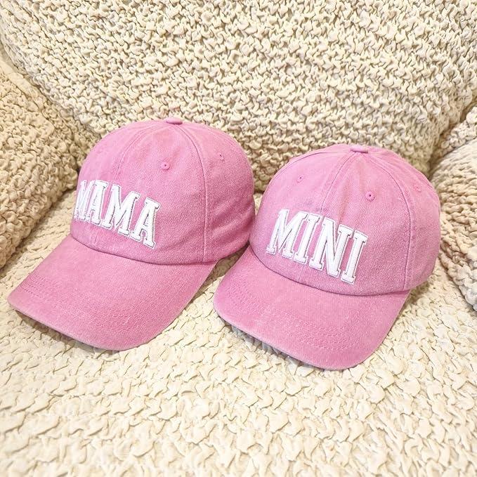Mama and Mini Embroidered Hat Set- Pink - Summit and Nest
