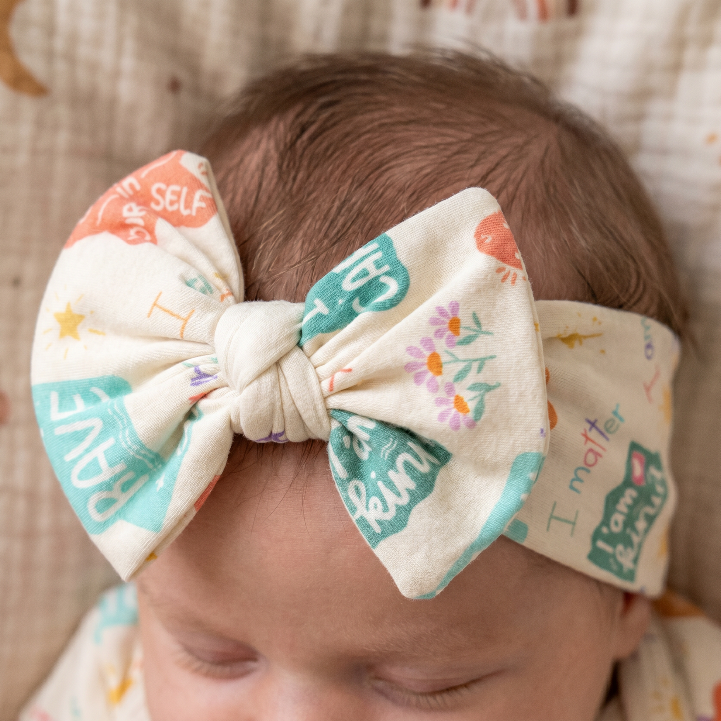 Positive Affirmations- Bamboo Bow Headband