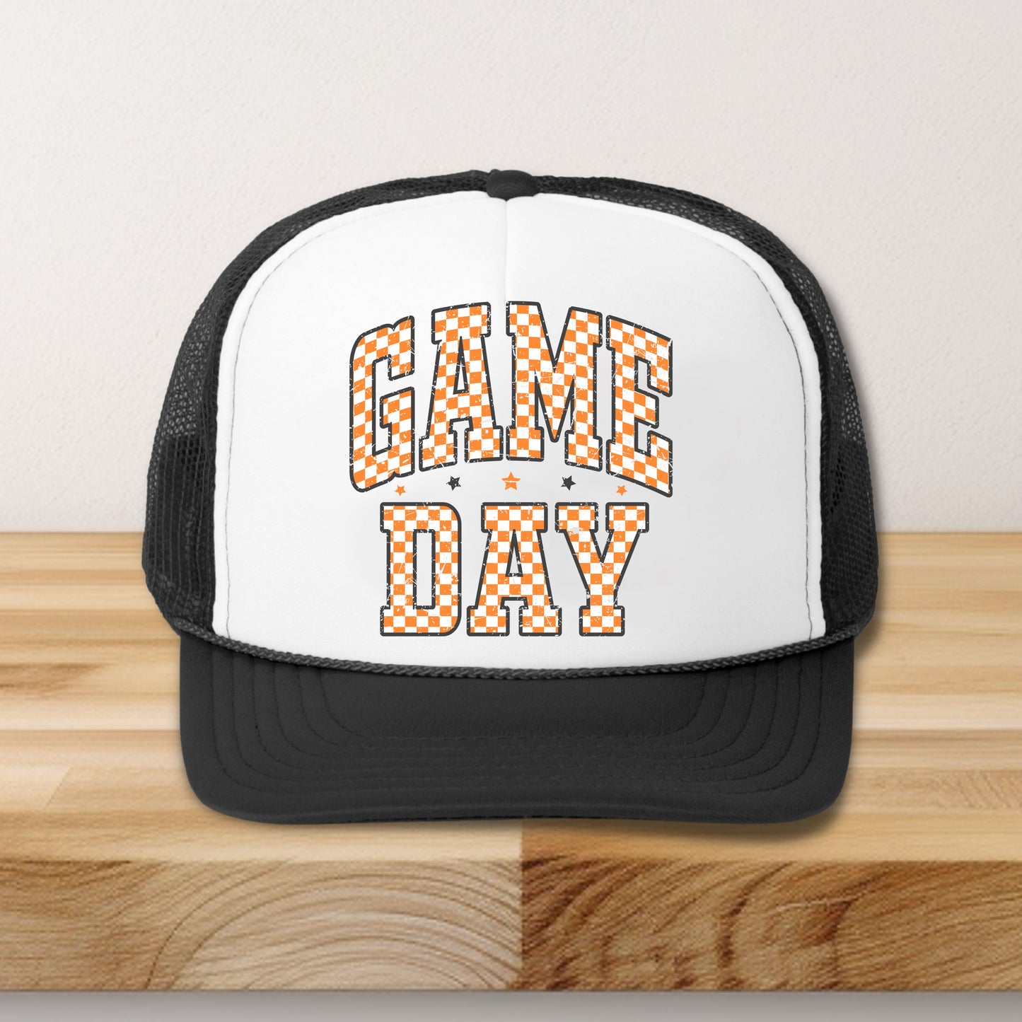 Vintage Game Day- Orange and White- Kids trucker baseball hat