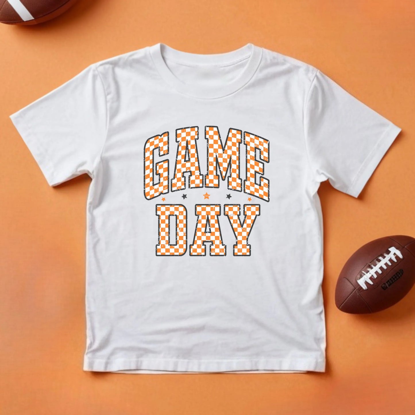 Vintage game day- Orange and white- Children's shirt and infant bodysuit - Summit and Nest
