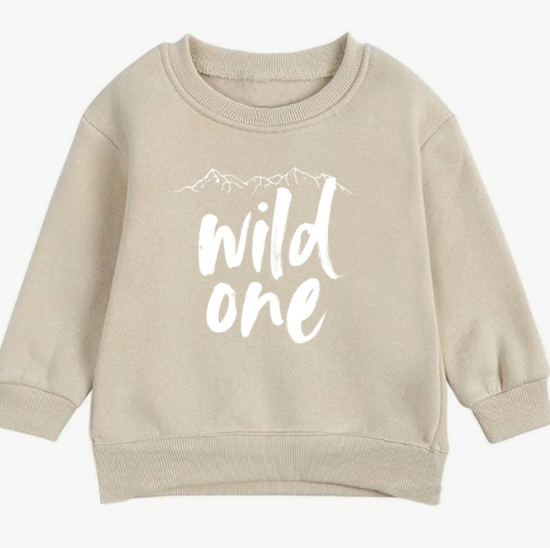 Wild one- Organic cotton infant and toddler sweatshirt - Summit and Nest