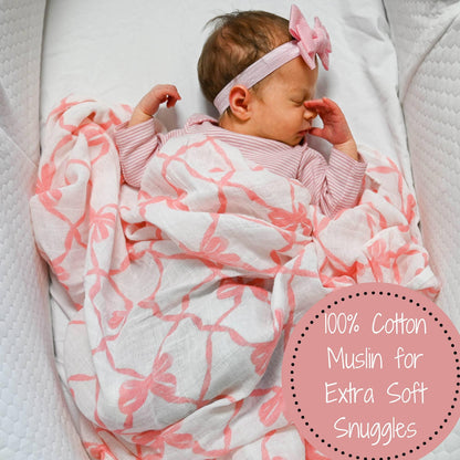 Beautiful Bows Swaddle Blanket - Summit and Nest