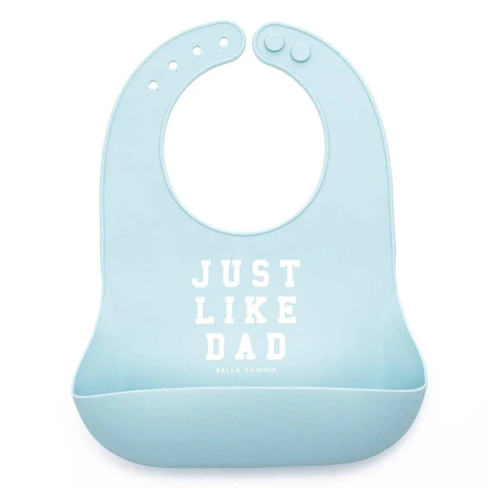 Just like Dad- Blue- Silicone Wonder Bib - Summit and Nest