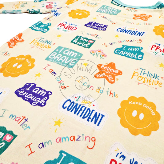 Positive affirmations- Bamboo two piece pajama set- Toddler and big kid - Summit and Nest