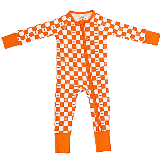 Tennessee Checkerboard- Bamboo convertible footie- Zippy pajamas - Summit and Nest