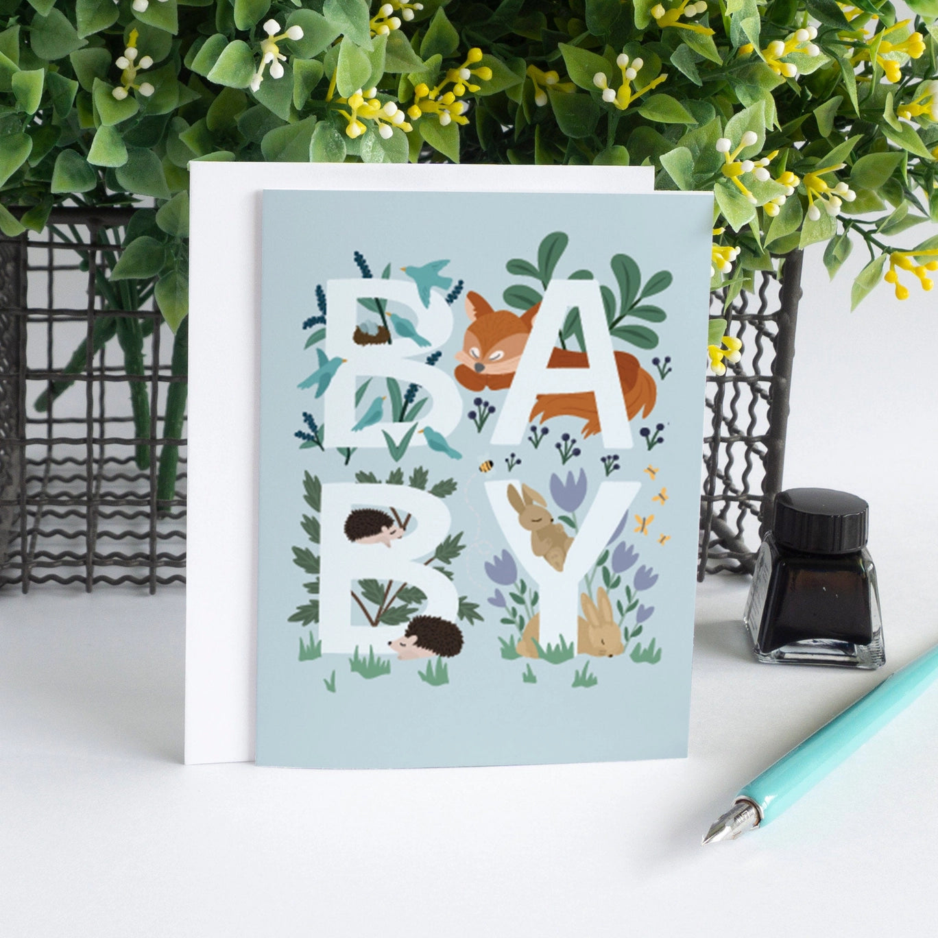 Woodland Animals New Baby Card - Summit and Nest