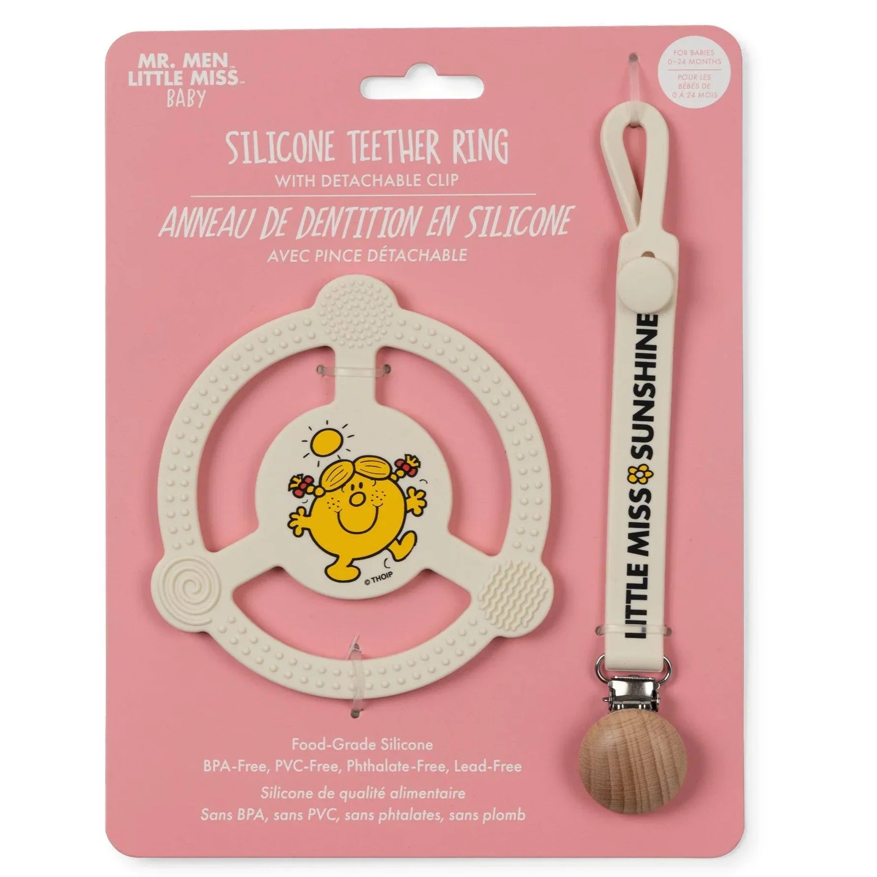 Little Miss Sunshine Teether Ring w/ Detachable Clip - Summit and Nest