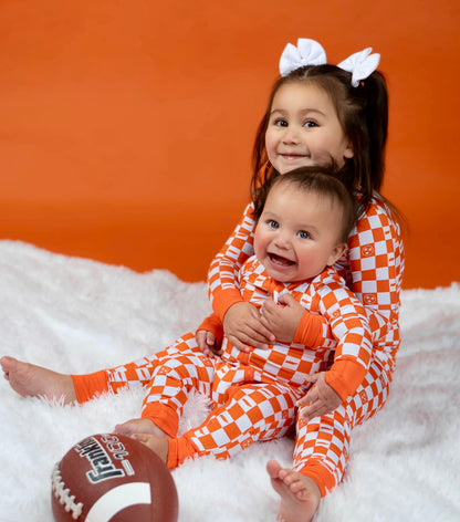 Tennessee Checkerboard- Bamboo convertible footie- Zippy pajamas - Summit and Nest