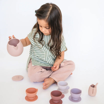 Silicone Tea Set- Petal | Kids Pretend Playset - Summit and Nest