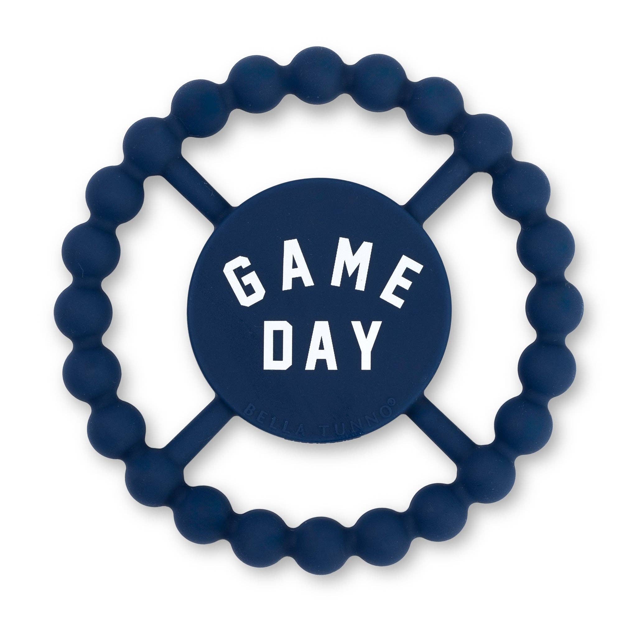 Game Day- Navy Blue- Silicone Happy Teether - Summit and Nest