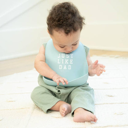 Just like Dad- Blue- Silicone Wonder Bib - Summit and Nest
