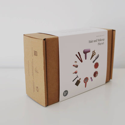 Cardboard box with a decorative label on a white background