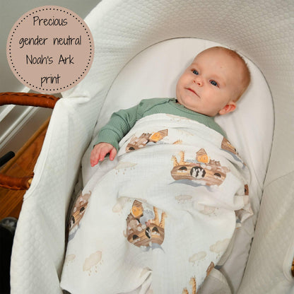 Noah's Ark Swaddle Blanket - Summit and Nest