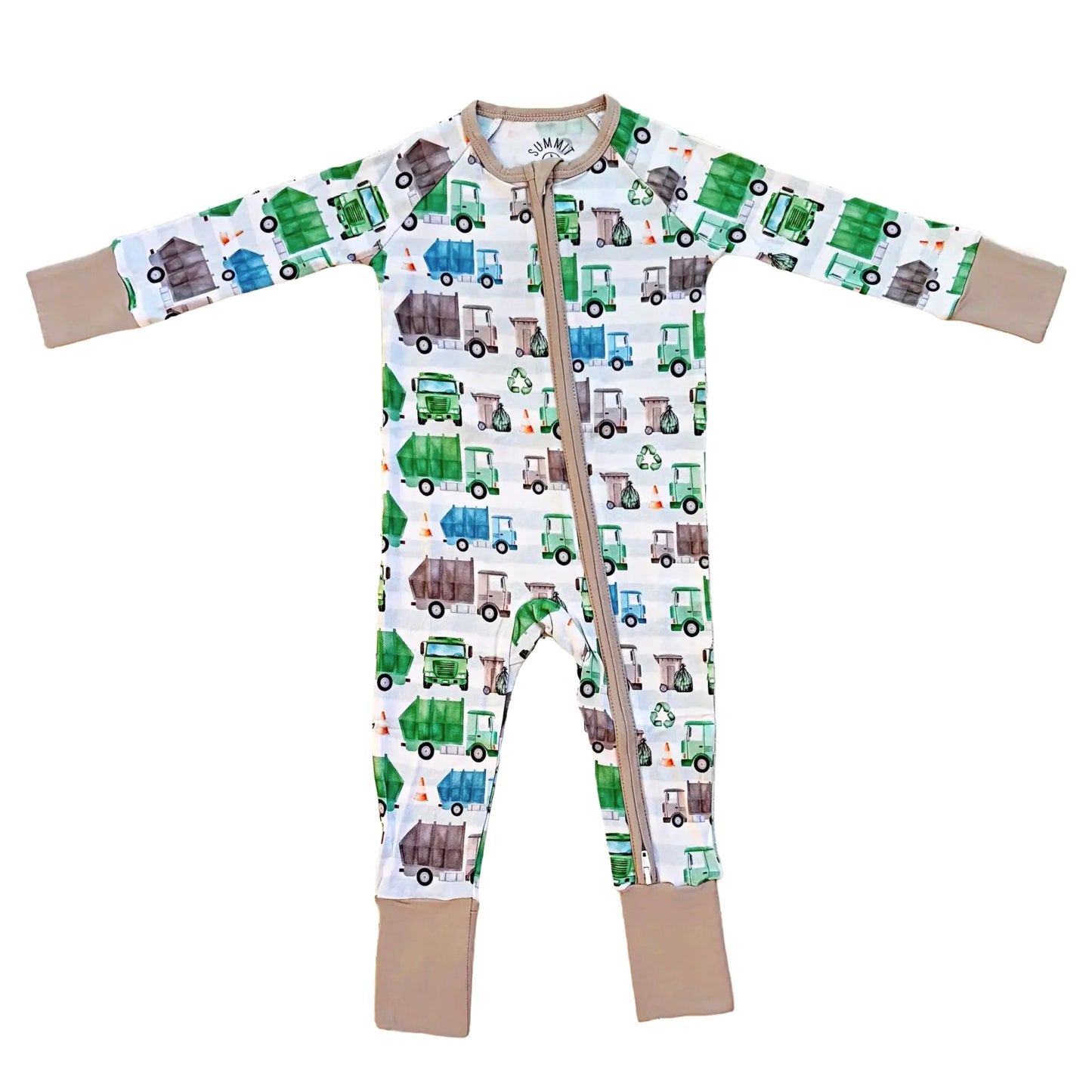 Trash day- Bamboo convertible footie- Zippy pajamas