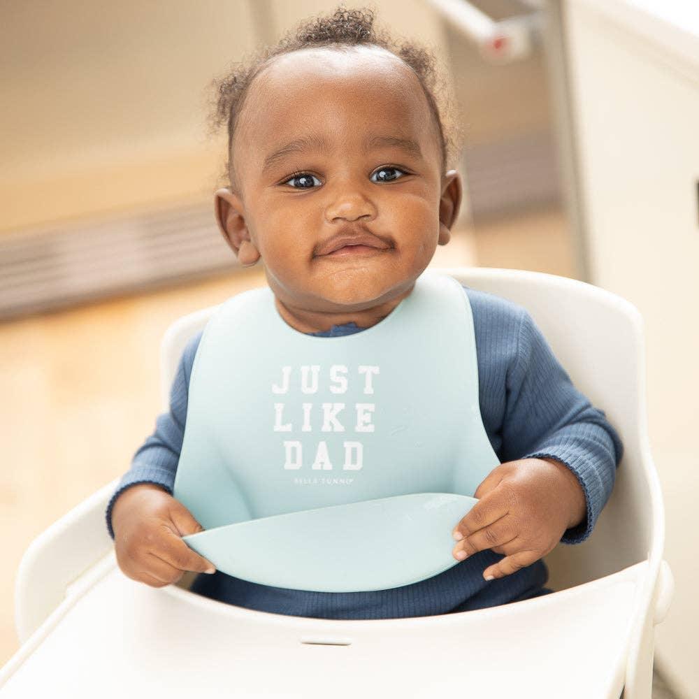 Just like Dad- Blue- Silicone Wonder Bib - Summit and Nest