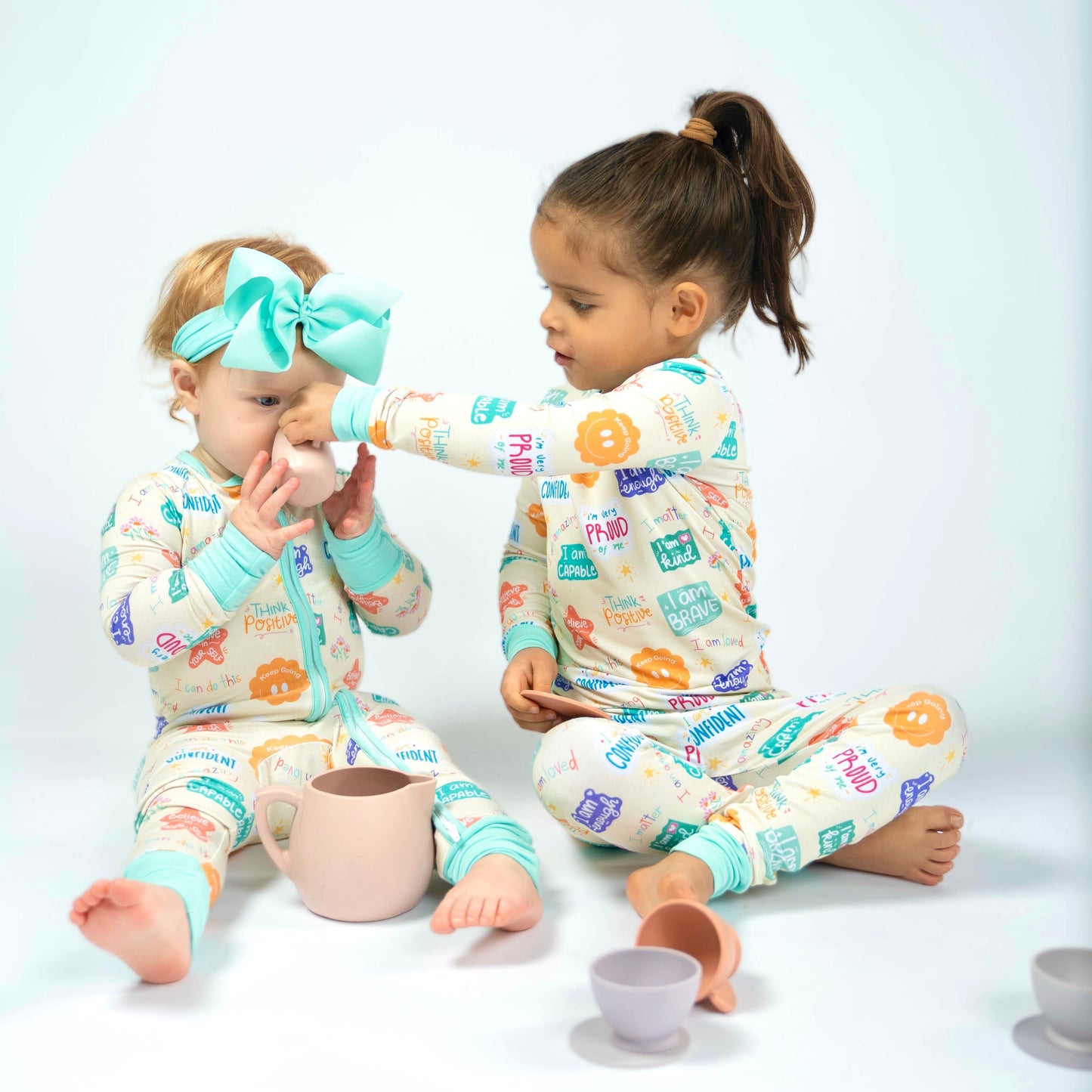 Positive affirmations- Bamboo convertible footie- Zippy pajamas