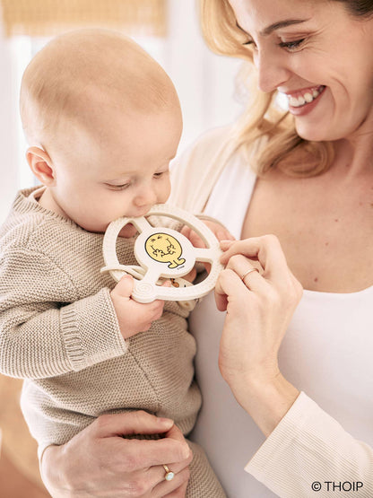 Mr. Happy Silicone Teether Ring w Detachable Clip - Summit and Nest