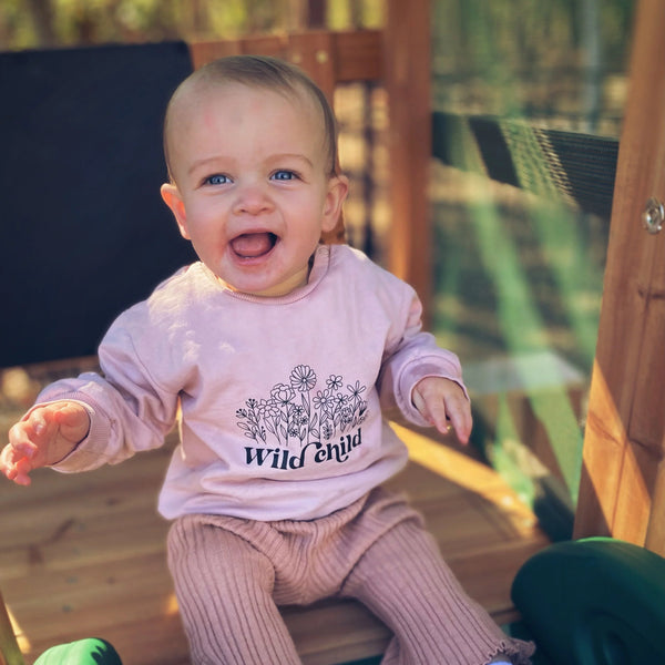 Wild child- Organic cotton infant and toddler sweatshirt - Summit and Nest