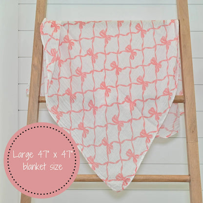 Beautiful Bows Swaddle Blanket - Summit and Nest