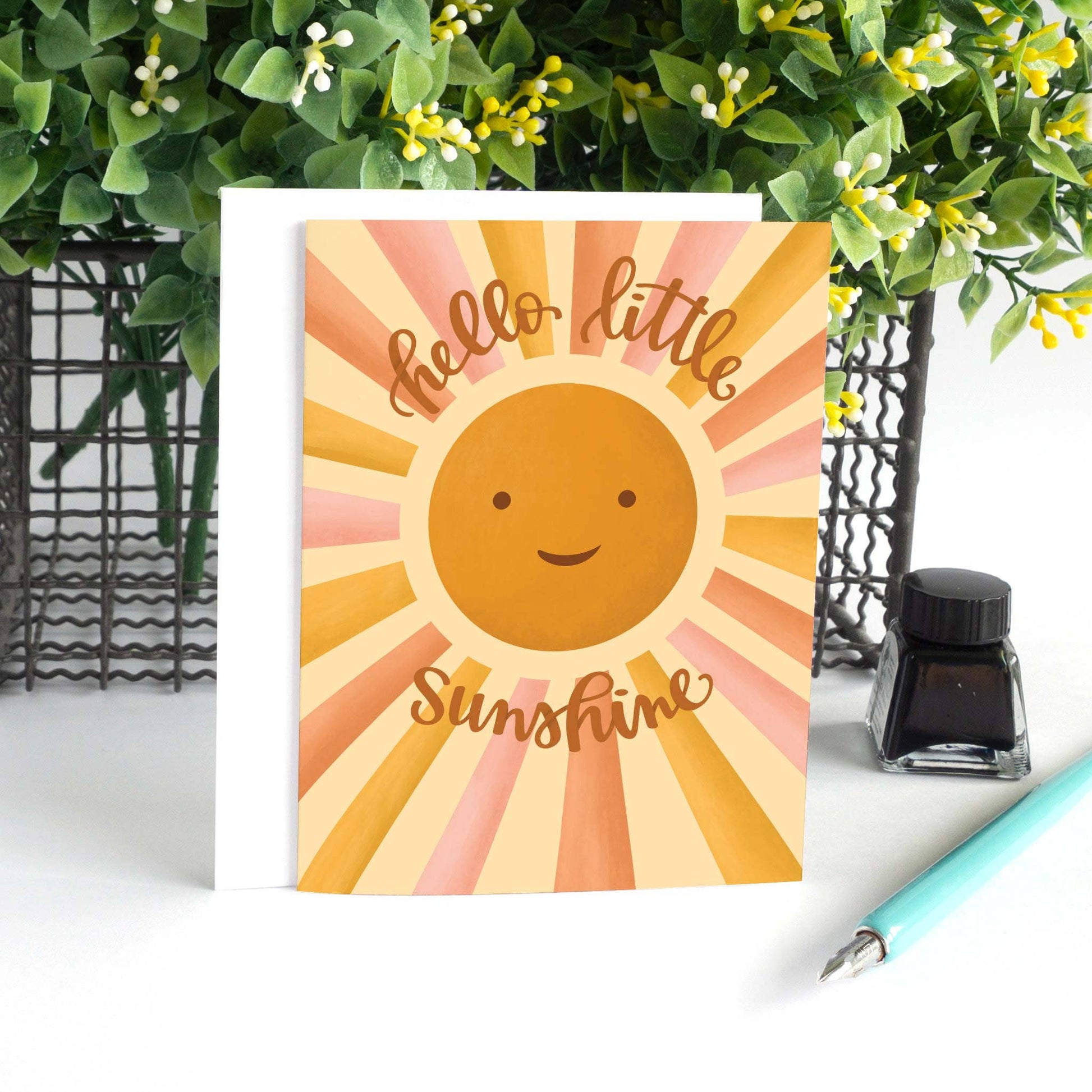 Hello Little Sunshine Baby Shower Card - Summit and Nest