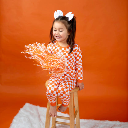 Tennessee Checkerboard- Bamboo two piece pajama set- Toddler and big kid