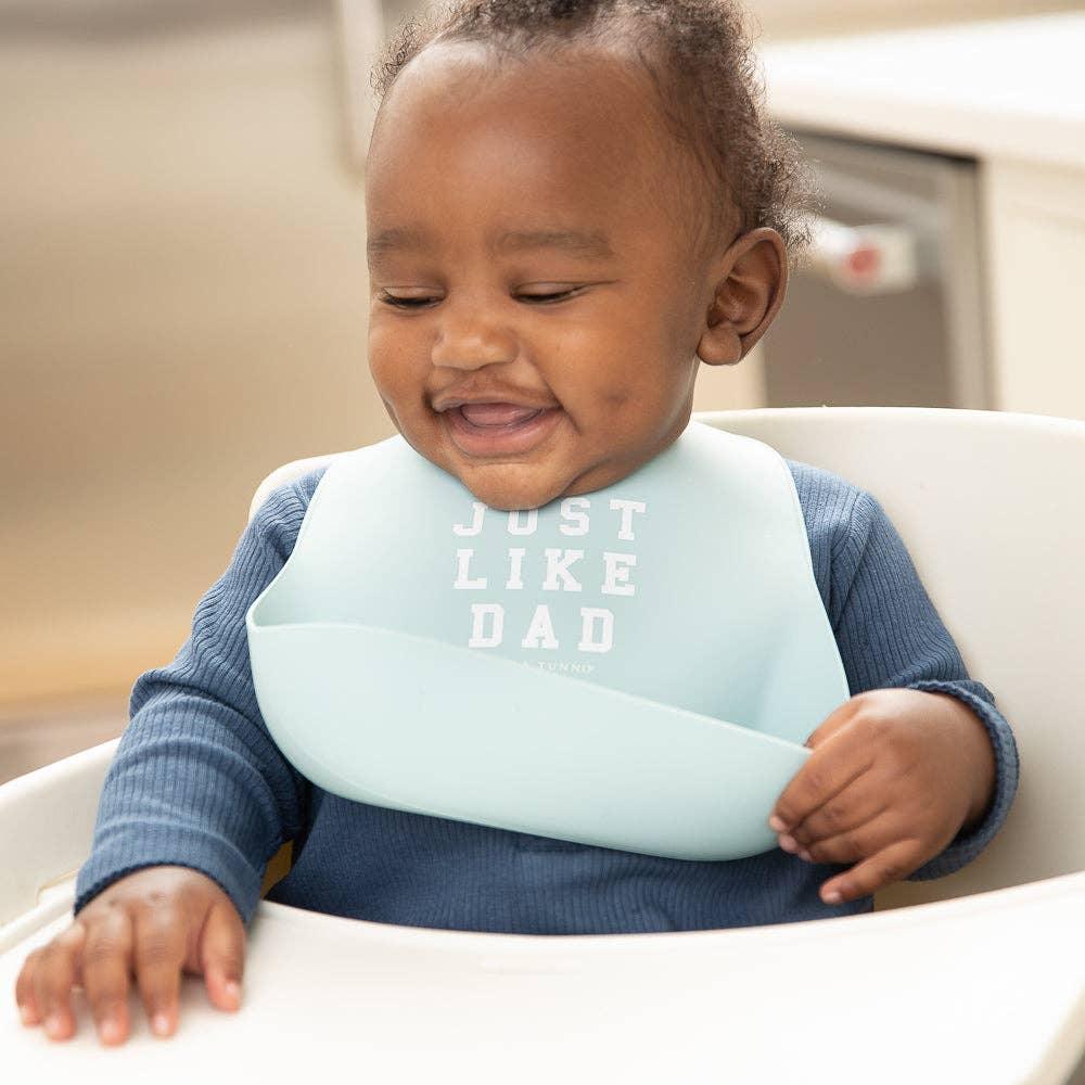 Just like Dad- Blue- Silicone Wonder Bib - Summit and Nest