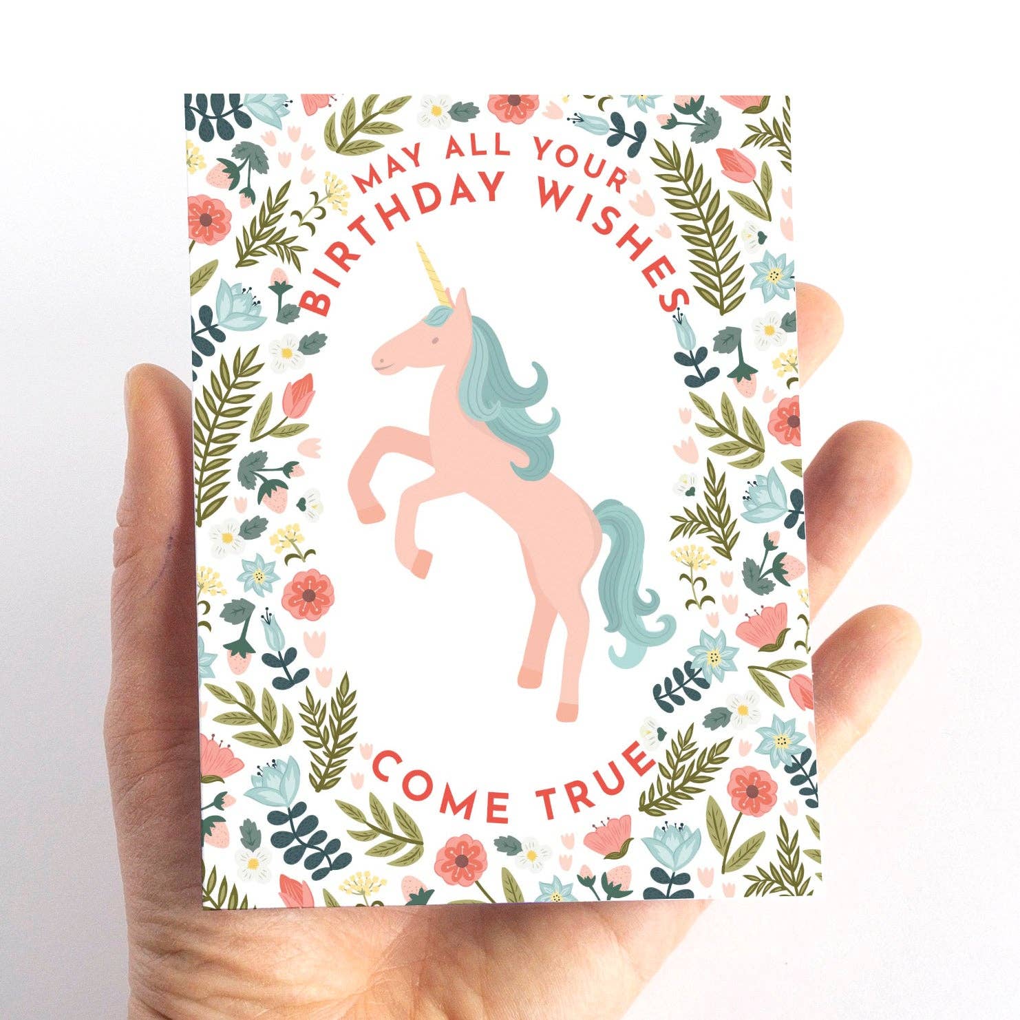 Floral Unicorn Birthday Card - Summit and Nest