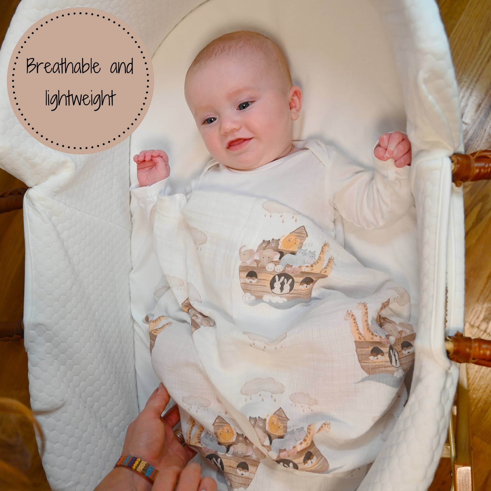 Noah's Ark Swaddle Blanket - Summit and Nest