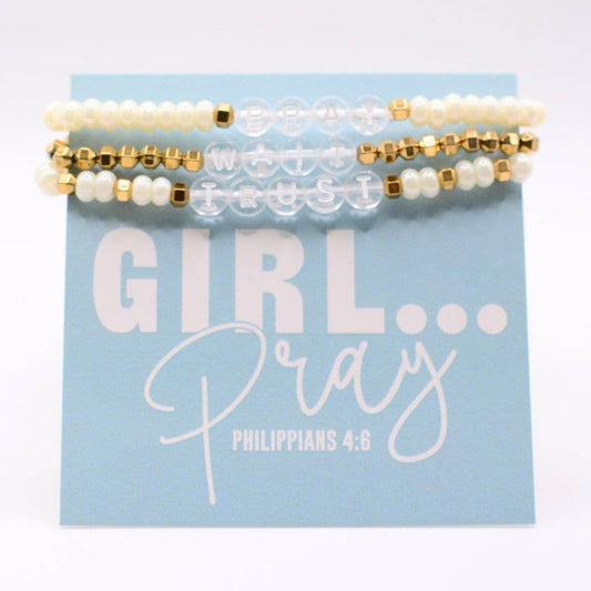 Pray Wait Trust- 3 Bracelet Set
