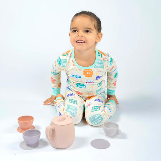 Positive affirmations- Bamboo two piece pajama set- Toddler and big kid