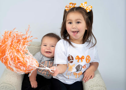Tennessee bows- Girl's shirt and infant bodysuit