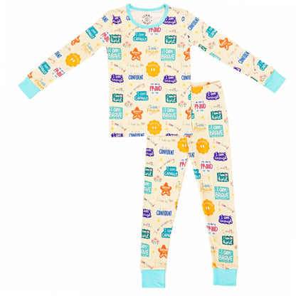 Positive affirmations- Bamboo two piece pajama set- Toddler and big kid