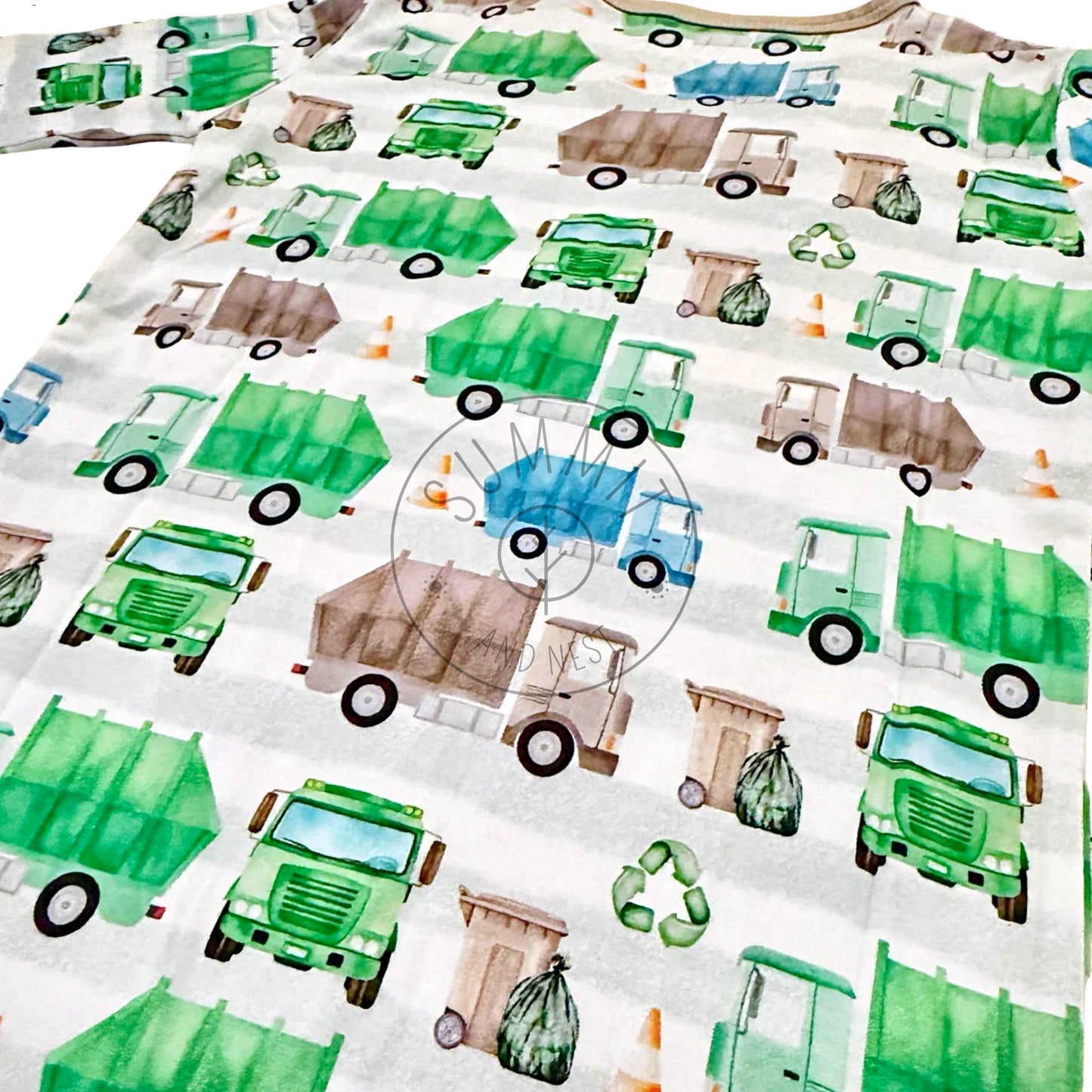 Trash day- Bamboo convertible footie- Zippy pajamas