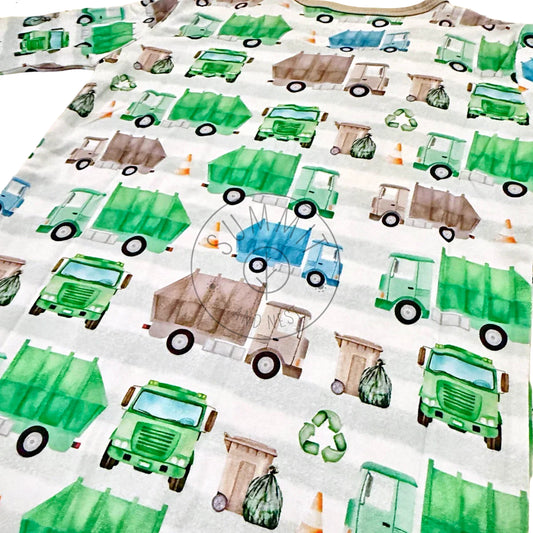 Trash day- Bamboo convertible footie- Zippy pajamas - Summit and Nest