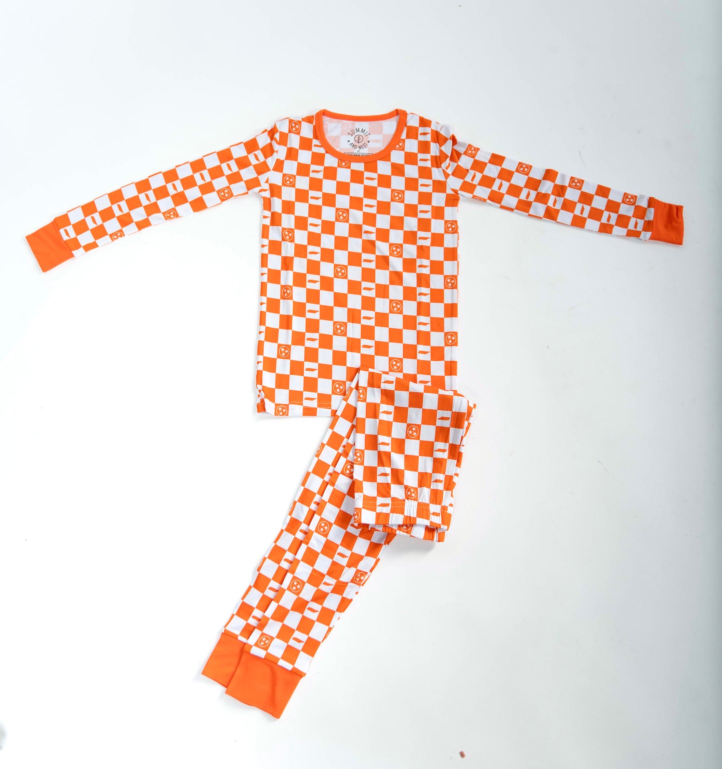 Tennessee Checkerboard- Bamboo two piece pajama set- Toddler and big kid